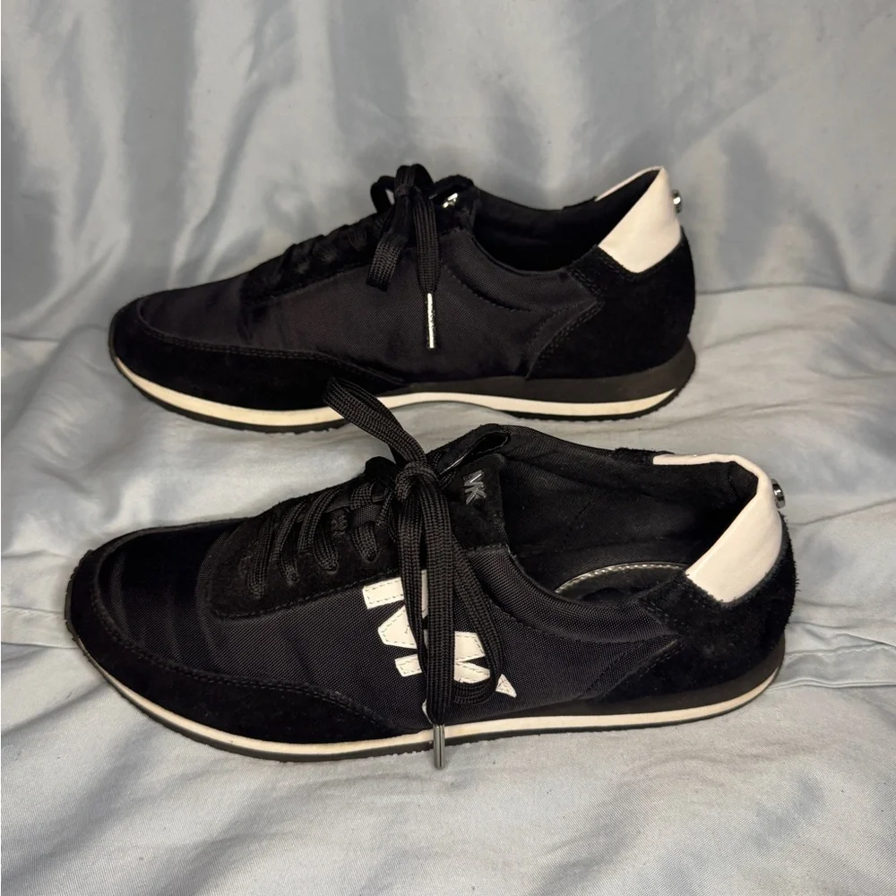Michael Kors Black Nylon Suede Sneakers – Size 7M / 37